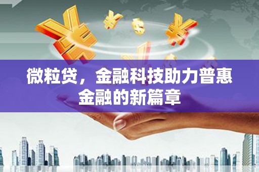 白碱滩微粒贷，金融科技助力普惠金融的新篇章