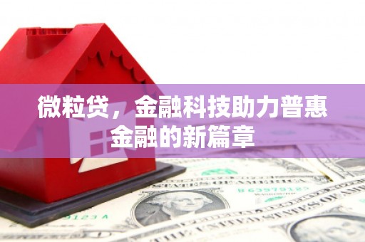 白碱滩微粒贷，金融科技助力普惠金融的新篇章
