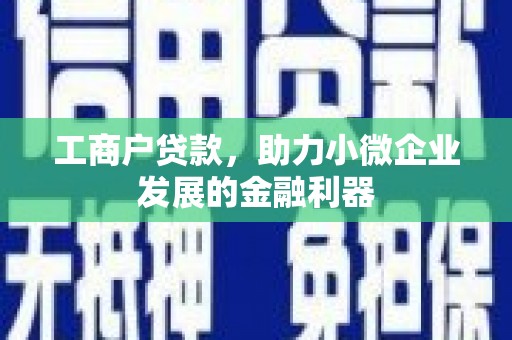 白碱滩工商户贷款，助力小微企业发展的金融利器