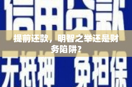 白碱滩提前还款，明智之举还是财务陷阱？