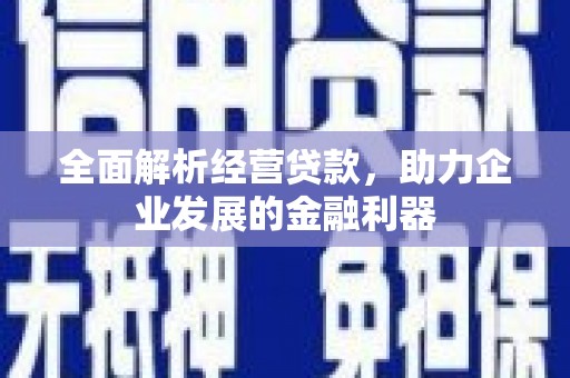 白碱滩全面解析经营贷款，助力企业发展的金融利器