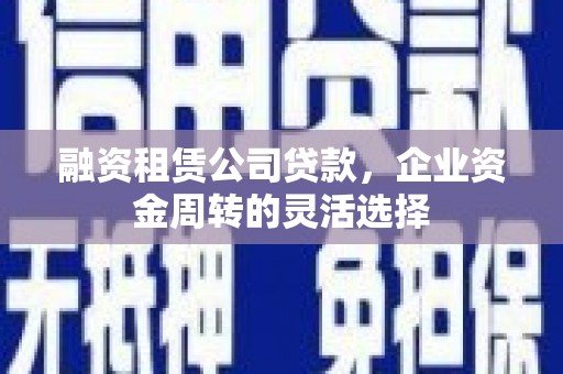 白碱滩融资租赁公司贷款，企业资金周转的灵活选择