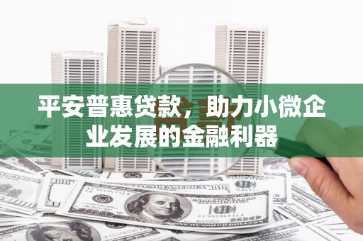 白碱滩平安普惠贷款，助力小微企业发展的金融利器