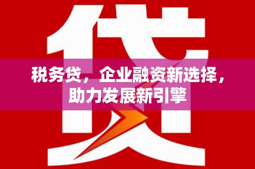白碱滩税务贷，企业融资新选择，助力发展新引擎
