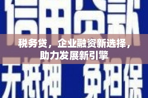 白碱滩税务贷，企业融资新选择，助力发展新引擎