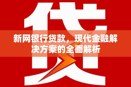 白碱滩新网银行贷款，现代金融解决方案的全面解析