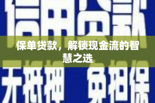 白碱滩保单贷款，解锁现金流的智慧之选