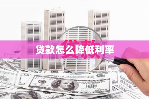 白碱滩贷款怎么降低利率