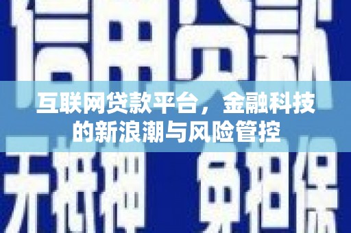 白碱滩互联网贷款平台，金融科技的新浪潮与风险管控