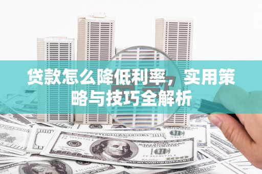 白碱滩贷款怎么降低利率，实用策略与技巧全解析