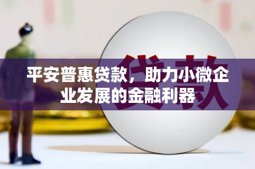 白碱滩平安普惠贷款，助力小微企业发展的金融利器