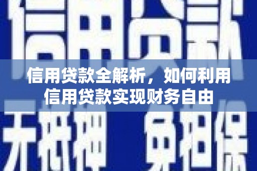 白碱滩信用贷款全解析，如何利用信用贷款实现财务自由