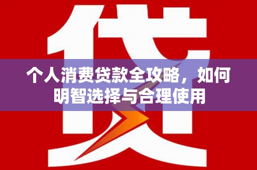 白碱滩个人消费贷款全攻略，如何明智选择与合理使用