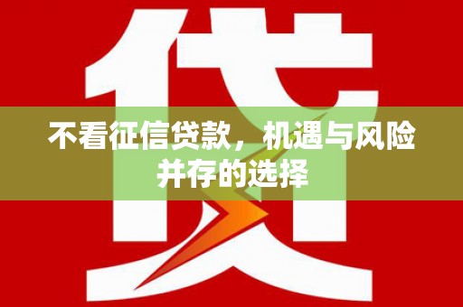 白碱滩不看征信贷款，机遇与风险并存的选择